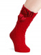 Calcetines altos labrados con lazo de raso doble Rojo Red