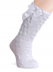 Calcetines altos labrados con lazo de raso doble Blanco White