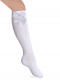 Calcetines altos labrados con lazo de raso doble Blanco White