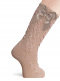 Calcetines altos labrados con lazo de raso doble Haya Peanut