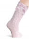 Calcetines altos labrados con lazo de terciopelo largo Rosa Pink