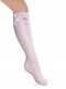 Calcetines altos labrados con lazo de terciopelo largo Rosa Pink