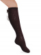 Calcetines altos labrados con lazo trasero Marrón Brown