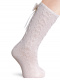 Calcetines altos labrados con lazo trasero Crudo Crude