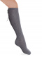 Calcetines altos labrados con lazo trasero Gris Grey