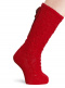 Calcetines altos labrados con lazo trasero Rojo Red