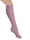 Calcetines altos labrados con lazo trasero Rosa Palo Rosewood