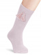 Calcetines altos lisos con borlas Rosa Pink