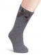 Calcetines altos lisos con lazo de raso con volumen Gris Grey