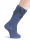 Calcetines altos lisos con lazo de raso con volumen Azul Francia Bluefrance