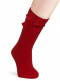 Calcetines altos lisos con lazo de raso con volumen Rojo Red