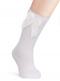 Calcetines altos lisos con lazo de raso con volumen Blanco White