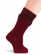 Calcetines altos lisos con lazo de raso con volumen Granate Maroon