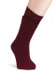 Calcetines altos lisos con lazo de raso con volumen Granate Maroon