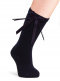 Calcetines altos lisos con lazo de raso fino Marino Navyblue