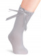 Calcetines altos lisos con lazo de raso fino Blanco White