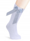 Calcetines altos lisos con lazo de raso largo Azul Bebe Babyblue