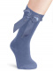 Calcetines altos lisos con lazo de raso largo Azul Francia Bluefrance