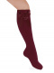 Calcetines altos lisos con lazo de raso largo Granate Maroon
