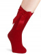 Calcetines altos lisos con lazo de raso largo Rojo Red