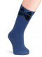 Calcetines altos lisos con lazo de terciopelo Azul Francia Bluefrance