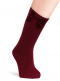 Calcetines altos lisos con lazo de terciopelo Granate Maroon