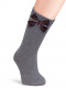Calcetines altos lisos con lazo de terciopelo Gris Grey