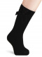 Calcetines altos lisos con lazo de terciopelo largo Negro Black