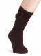 Calcetines altos lisos con lazo de terciopelo largo Marrón Brown