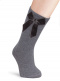 Calcetines altos lisos con lazo de terciopelo largo Gris Grey