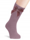 Calcetines altos lisos con lazo de terciopelo largo Rosa Palo Rosewood