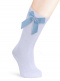 Calcetines altos lisos con lazo de terciopelo largo Azul Bebe Babyblue