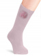 Calcetines altos lisos con pompón Rosa Pink