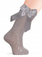 Calcetines altos perlé calado con lazo largo Perla Pearl