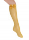 Calcetines altos perle calado plumeti con lazo de raso doble Mostaza Mustard