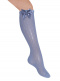 Calcetines altos perlé calado plumeti con lazo de raso triple Azul Suave Softblue