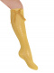 Calcetines altos perlé calados con lazo de raso largo Mostaza Mustard