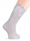 Calcetines altos perlé calados con lazo de tul Blanco White