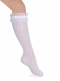 Calcetines altos perlé calados con puntilla Blanco White