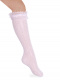 Calcetines altos perlé calados con puntilla Rosa Pink