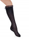 Calcetines altos perlé calados con puntilla Marino Navyblue