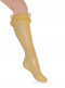 Calcetines altos perlé calados con puntilla Mostaza Mustard