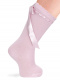 Calcetines altos perlé con cinta de raso Rosa Pink