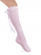 Calcetines altos perlé con cinta de raso Rosa Pink