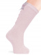 Calcetines altos plumeti con costura trasera y lazo triple Rosa Pink
