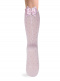Calcetines altos plumeti con costura trasera y lazo triple Rosa Pink