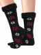 Calcetines Altos Suaves Estrellas Negro Black