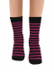 Calcetines Calentitos Rayas Negro-Fucsia Black-Fuchsia