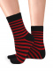 Calcetines Calentitos Rayas Negro-Rojo Black-Red