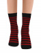 Calcetines Calentitos Rayas Negro-Rojo Black-Red